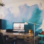 Mur en aquarelle bleu
